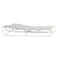 gervasoni - bain de soleil inout 884 - blanc/gris/assise en sangles élastiques/structure aluminium blanc laqué/lxpxh 208x77x41cm